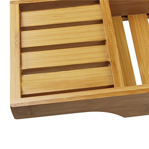 Bamboo Spa Bath Rack Bathtub Shower Caddy Tray Bathroom Caddies Storage