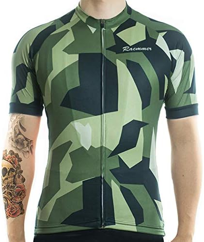 Racmmer Mens Breathable Short Sleeve Cycling Jersey Ultra-Light Cycling Clothing