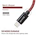Nylon Braided Lightning to USB Syncing and Charging Cable Data Cord Compatible with iPhone 7/7 Plus/ 6/ 6 Plus/ 6s/ 6s Plus /5/5s/5c/SE iPad/iPod and More(White) (red)