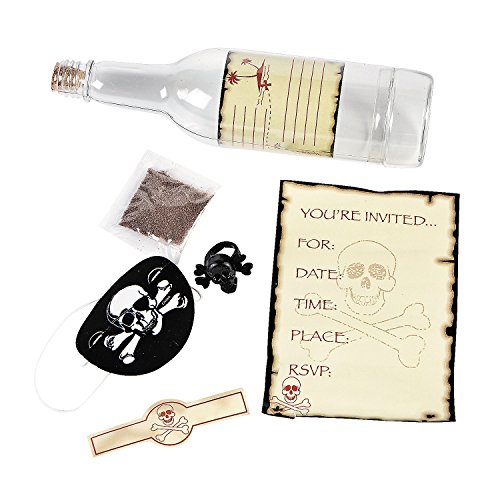 12 Pirate Party Invitations Message In A Bottle