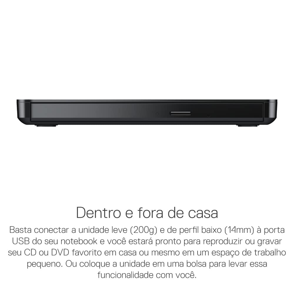 Dell Slim DW316 - Laufwerk - DVD+-RW (+-R DL) DVD-RAM - 8x8x5x - USB2.0 - extern - für Inspiron 14 54XX, 15 55XX, 17 5758, OptiPlex 3020, 9020, Vostro 15 3558, XPS 13 (784-BBBI)