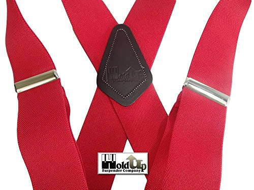 Contractor Series 2" Wide Work Suspenders in Bright Logger Red With No-Slip Clips