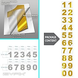 iSYFIX Reflective Yellow Vinyl Numbers Stickers