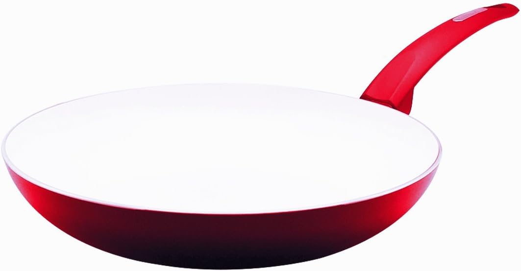 Pressed Aluminum Frying Pan 9.5 In by Ricovero Cookware- Double Nonstick Ceramic Coating Pan – Healthy Cooking - Ergonomic Handle - Uniform Heat Distribution - Non Toxic Lead Free - Dishwasher Safe