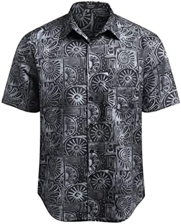 COOFANDY Men's Vintage Hawaiian Shirt - Tropical Floral Button-Up Short Sleeve (90% Polyester, 10% Cotton)