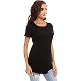Sawesy Women's Cotton T-Shirts Short Sleeve Loose Comfy Basic Plain Tunic Tee