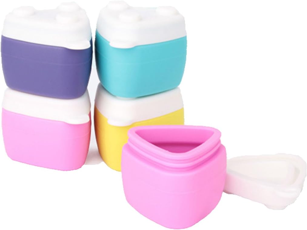 Gracelaza 4pcs Stackable Silicone Cosmetic Container Cream Jars with Sealed Lids - Ideal Storage Pots for Travel or Home Use (30ml Capacity)