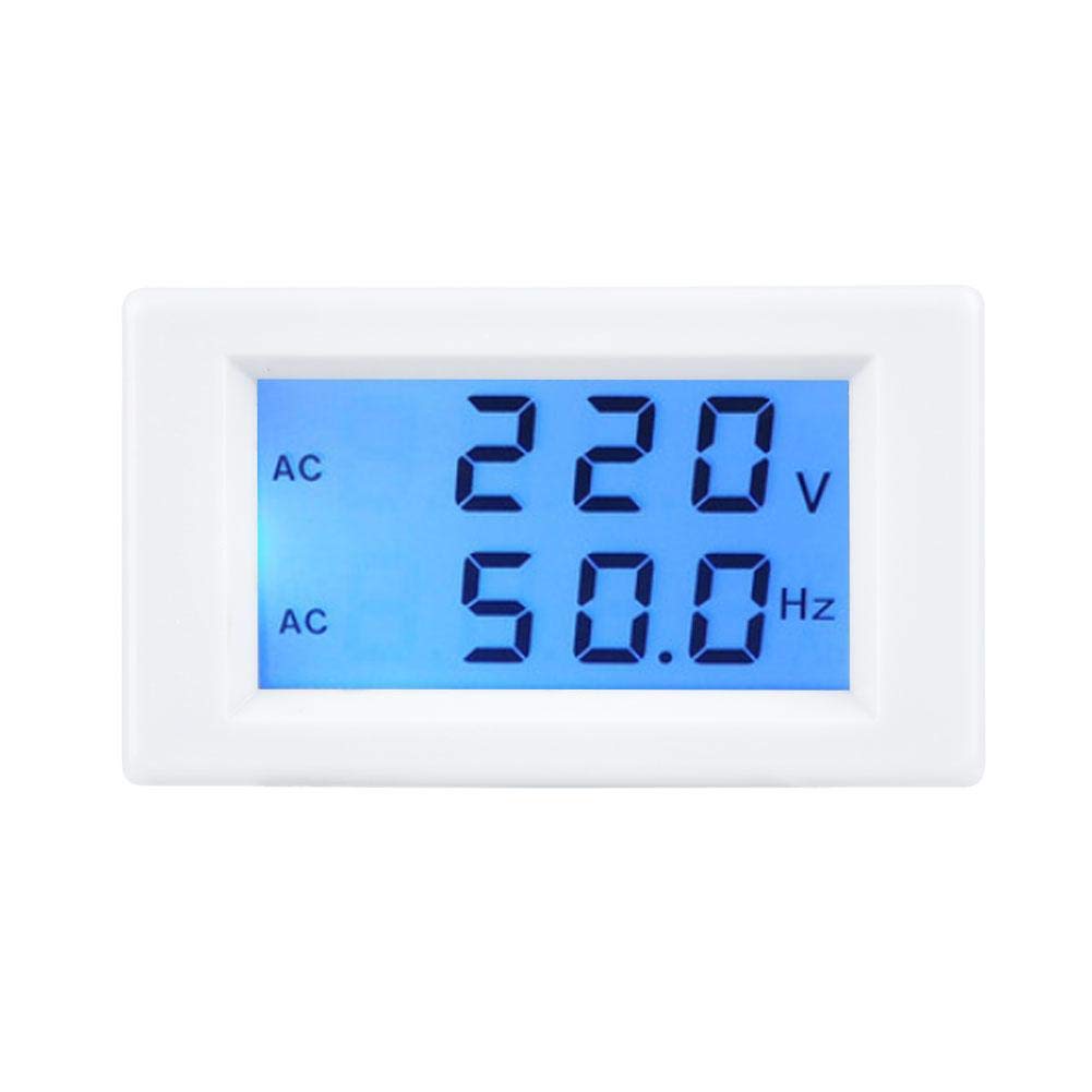 LCD Voltmeter, Two-wire LCD Screen Voltage Volt Meter Digital AC Voltmeter Display Tester electric testing tools Plastic Voltmeter(AC80-300V White)