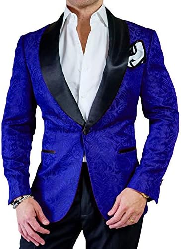 DGMJ Floral Tuxedo Blazer for Men Wedding Slim Stylish Jacquard Suit Dinner Jacket XZ066