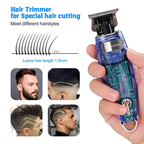 BESTBOMG T-Outliner Hair Trimmer for Men Professional Cordless mens Hair Clipper Haircutting Kit Machine with 4 Guide Combs,Rechargeable 2000mAh Li-Battery