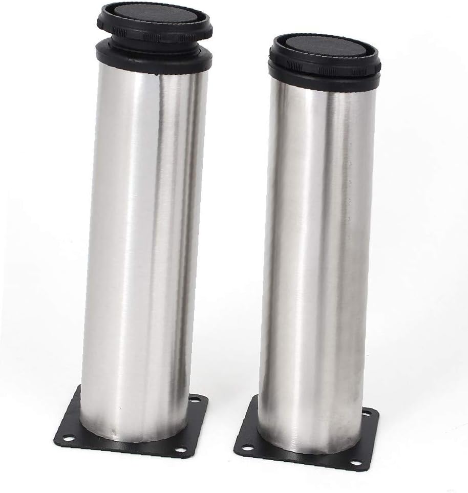 XDREE Stainless Steel Adjustable Round Furniture Leg 200mm