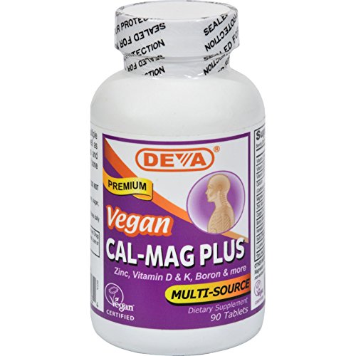 Deva Vegan Cal-Mag Plus - 90 Tablets - Gluten Free - Maintain Strong bones and Healthy Calcium Levels - Vegan