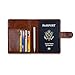 ACdream Passport Holder Cover, Leather Travel Wallet Case, RFID Blocking Document Organizer Protecrtor, with Slots for Credit Cards, Boarding Pass, for Women and Men - Brown