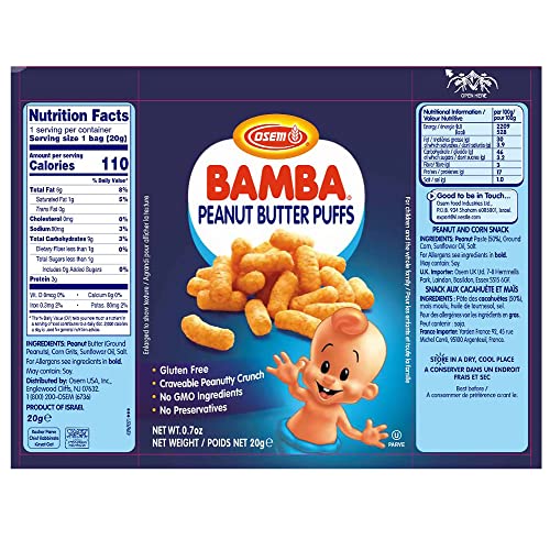 Osem Bamba Peanut Snacks for Families All Natural Peanut Puffs Family