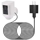 Power Adapter Compatible Ring Spotlight Cam Battery, with 25Ft/7.5m Weatherproof Outdoor Cable to Continuously Charge Your Home Security Camera, No Need to Change The Batteries (Black)