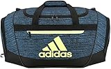 adidas Defender III Duffel Bag, Bright Cyan Subdued/Black/Frozen Yellow, Small