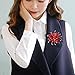 Ailer Fashionable Brooch Pins for Women with Created Crystal Bouquet Bloom Flower Wedding Brooch-Red