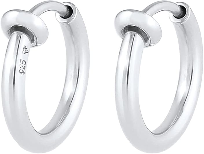 Elli Ohrringe Damen Creolen Ohrclips ohne Ohrloch Basic Minimal in 925 Sterling Silber Amazon