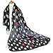 GERINLY Cute Hedgehogs Scarfs for Women Soft Lightweight Cotton Coverups Foulard (Black White)