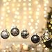 Sea Team Shatterproof Clear Plastic Christmas Ball Ornaments Decorative Xmas Balls Baubles Set with Stuffed Delicate Decorations (60mm/2.36 inch 30-Pack, Black)
