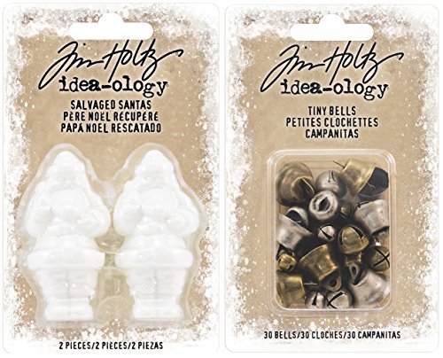 Tim Holtz Idea-ology 2017 Salvaged Santa and Tiny Bells - 2 Item Bundle