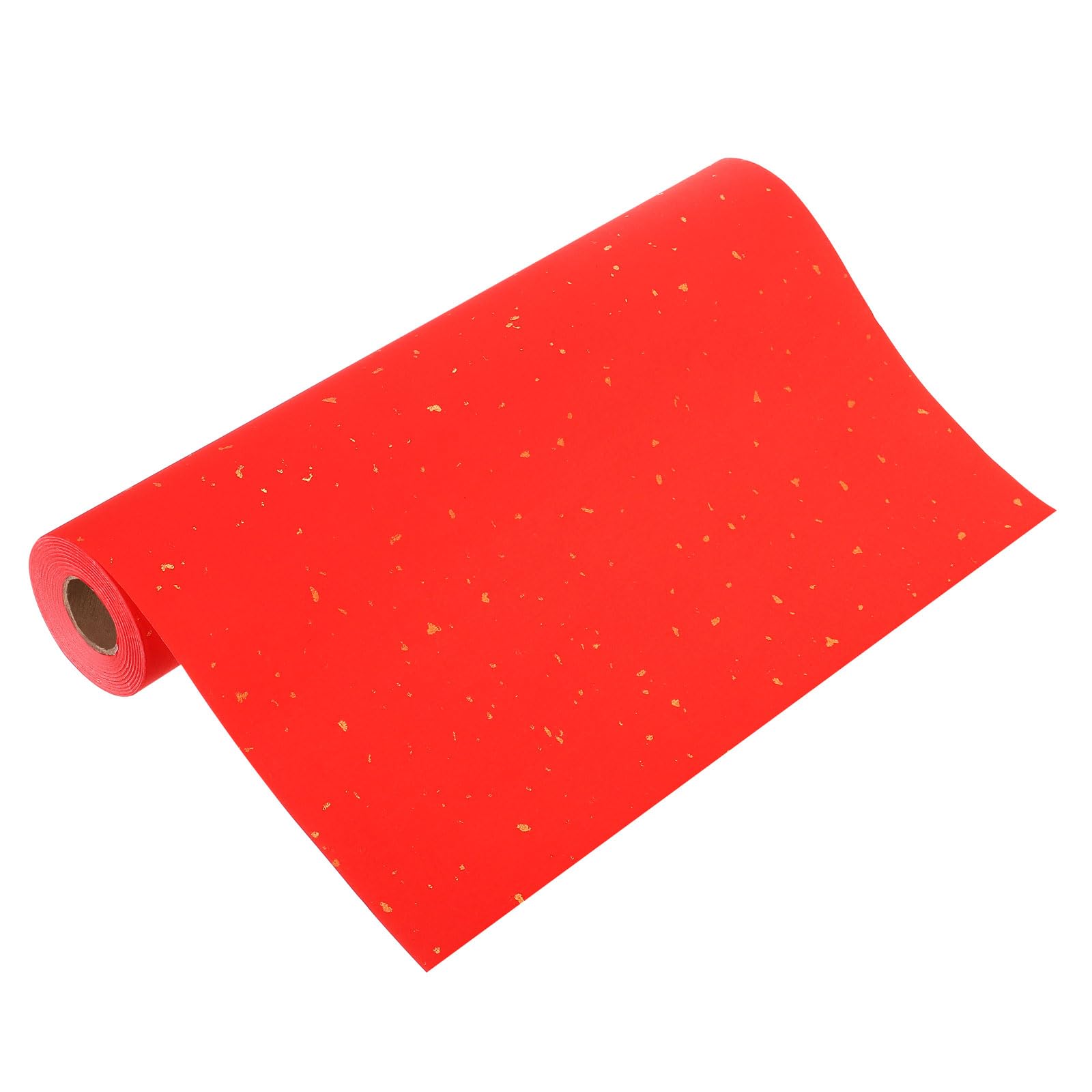 PATIKIL Red Xuan Paper Roll, 65.6 Ft x 13.39 Inch Chinese Spring Festival Scrolls with Golden Point Chunlian Duilian Rice Paper Couplets for Calligraphy Practice, Half Raw Ripe Xuan, Red
