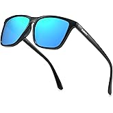 DUBERY Retro Square Polarized Sunglasses for Men Women UV400 Protection Classic Trendy Sun Glasses D108