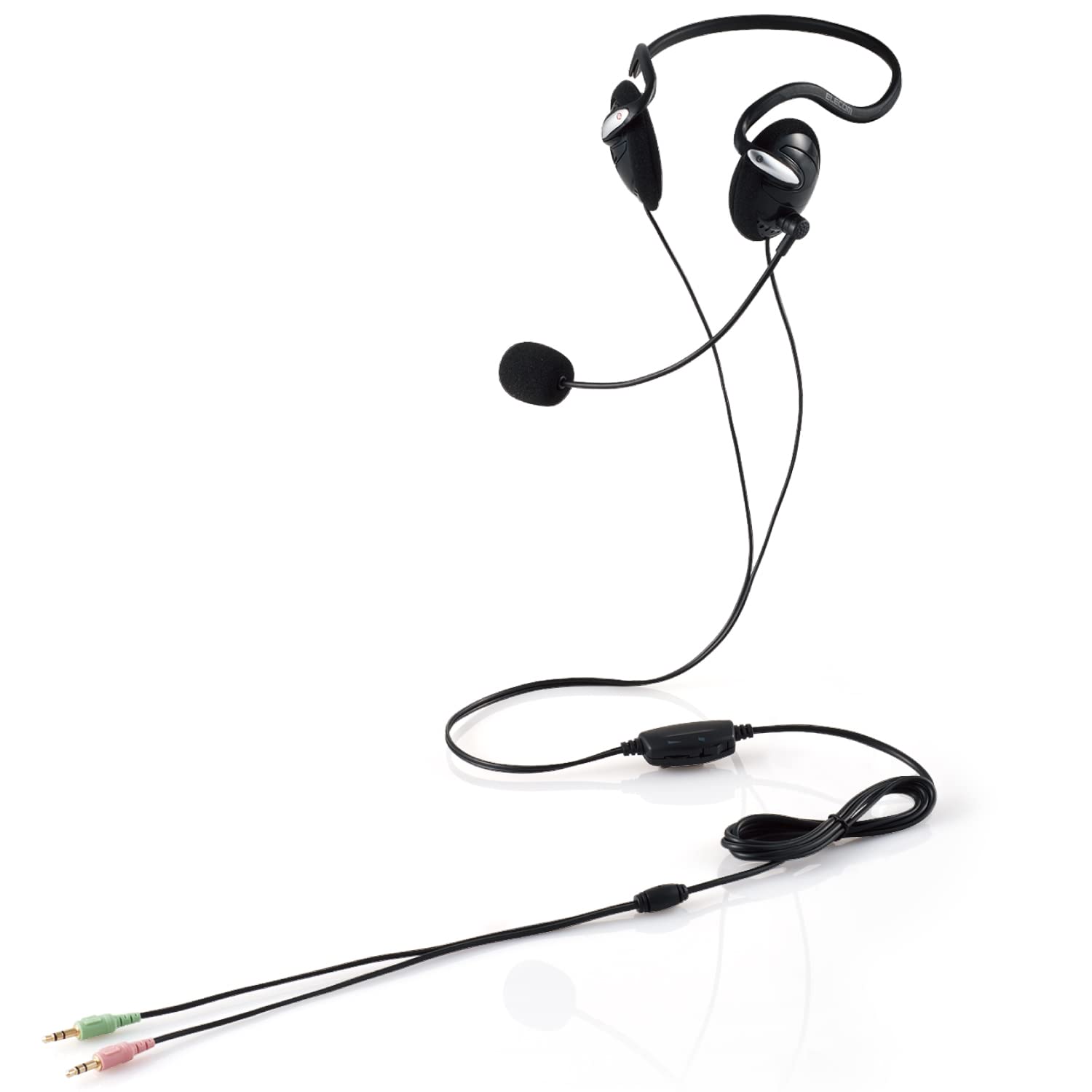 77％OFF】エレコム ヘッドセット 有線 ネックバンド マイク付き 3極 3.5mm接続 HS-NB03SBK 950円！