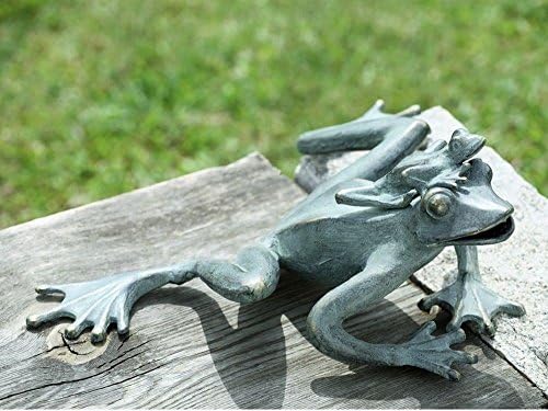 GOOD MEDIA Adorable Frog Mama &amp; Baby Garden Frogs Pool Pond Decor Metal Sculpture Statue ✅