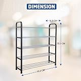 1ABOVE 5 Tier Heavy Duty Shoe Rack Organiser Black</br> view 3