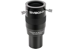 SVBONY SV216 3X Barlow Lens, 1.25‘’ Fully-Multi Coated 4-Elements APO Apochromatic Barlow, Telescope Accessories Matching wit