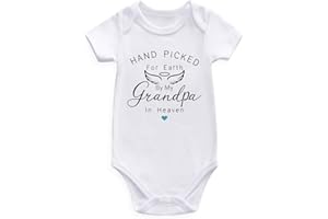 Guzcadun hand picked for earth by my grandpa grandma in heaven pregnancy announcement for grandparents baby bodysuits