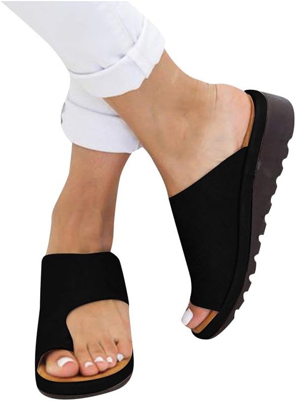 Women's Flats Wedges Platform Sandals Comfy Open Toe Beach Travel Shoes Heel Massage Soft Bottom Non-Slip