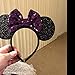 CLGIFT Purple Mickey Ears - Rainbow Sparkly Minnie Ears, One Size Fits All, Perfect for Disneyland Trips, Hair Styling, Halloween, Christmas, Cosplay Party, Birthday