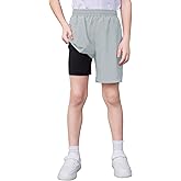 QBK Boys 2-in-1 Athletic Running Shorts with Compression Liner Lightweight Quick Dry 3T-16Y