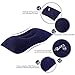 Super-thick Flocking Fabric Inflatable Pillow Portable Travel Pillow(Dark Blue)