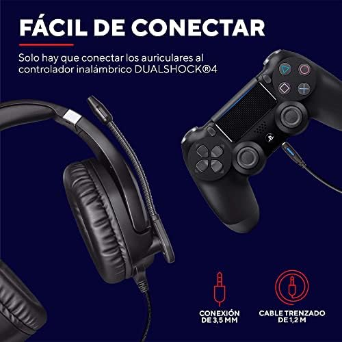 Forze-B Cascos Gaming con Licencia Oficial para PlayStation, Negro