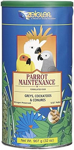 Zeiglers Parrot Maintenance - Greys, Cockatoos & Conjures - 5/32" Bird Food Pellets- 2 Pounds