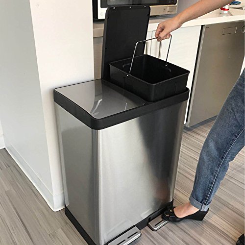 3 iTouchless+SoftStep+16+Gallon+Trash+Recycling