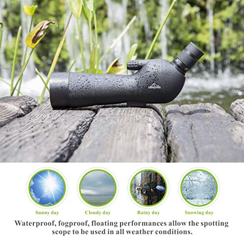 BEBANG 20-60x60 Spotting Scope for Bird Watching, Waterproof Zoom Scope with high Definition, FMC Coated Optical Lens, for Target Shooting, with a Tripod, Smartphone Adapter, Canon Camera Adapter - Thumbnail 6
