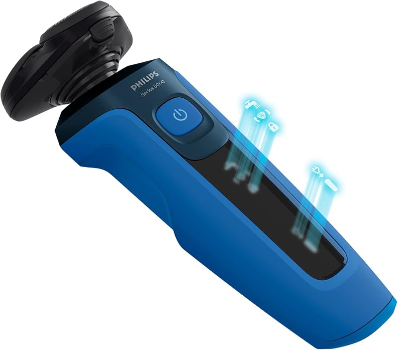 Series 5000, Rasoir électrique 100 % étanche, Lames ComfortTech à 360°, Têtes de contour, Affichage avancé, Tondeuse de précision SmartClick, S5466/18