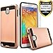 Galaxy Note 3 Case, Note 3 Case, 2-Piece Style Hybrid Shockproof Hard Case Cover + Circle(TM) Stylus Touch Screen Pen And Screen Protector - Rose Gold