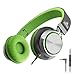 ARTIX CL650 Wired Headphones with Microphone for Kids & Adults - On-Ear Head Phones with Mic - Foldable Headphone with Wire 3.5mm (Green)