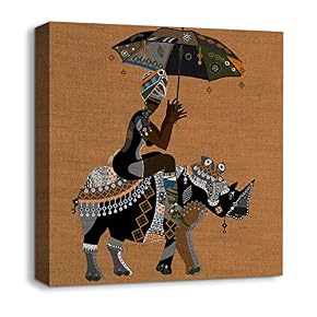 African Culture Pattern Painting Artwork for Home Framed
