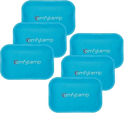 Comfytemp 6-Pack Mini Gel Ice Packs 7.5x11.5 cm Reusable Cold Compress