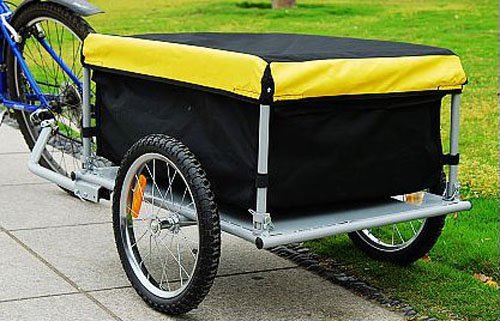Aosom Elite Bike Cargo / Luggage Trailer - Yellow / Black