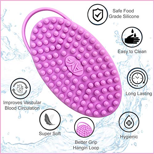 Avilana Exfoliating Silicone Body Scrubber Easy to Clean, Lathers Well