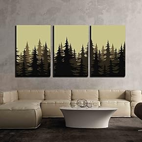 Seamless Background Landscape Night Forest with Fir Trees...