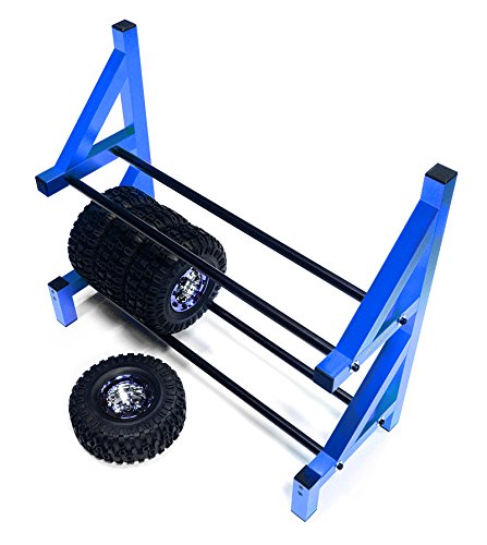 Integy RC Model Hop-ups C26749BLUE Wheel & Tire Storage Rack 17x6x14 Inch for 1/10 & 1/8 Scale