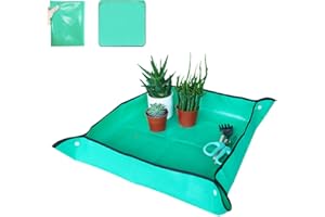 andergi Repotting Mat for Plants, Portable Transplanting and Potting Tray,Potting Soil Mess Control Waterproof Garden Mat,Gardening Pots, Planters & Accessories, Plant Lover (Green 39.37''X 39.37'')
